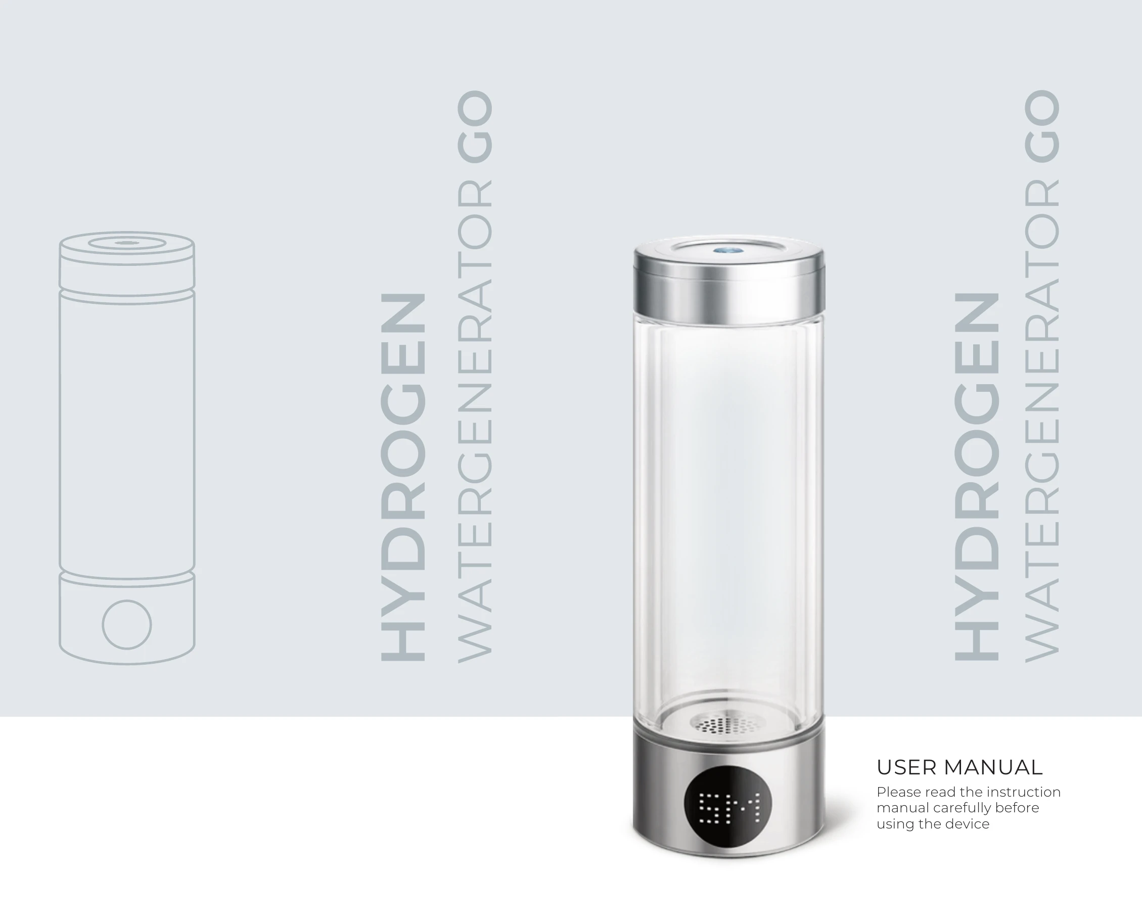 Hydrogen Water Bottle Go user manual cover